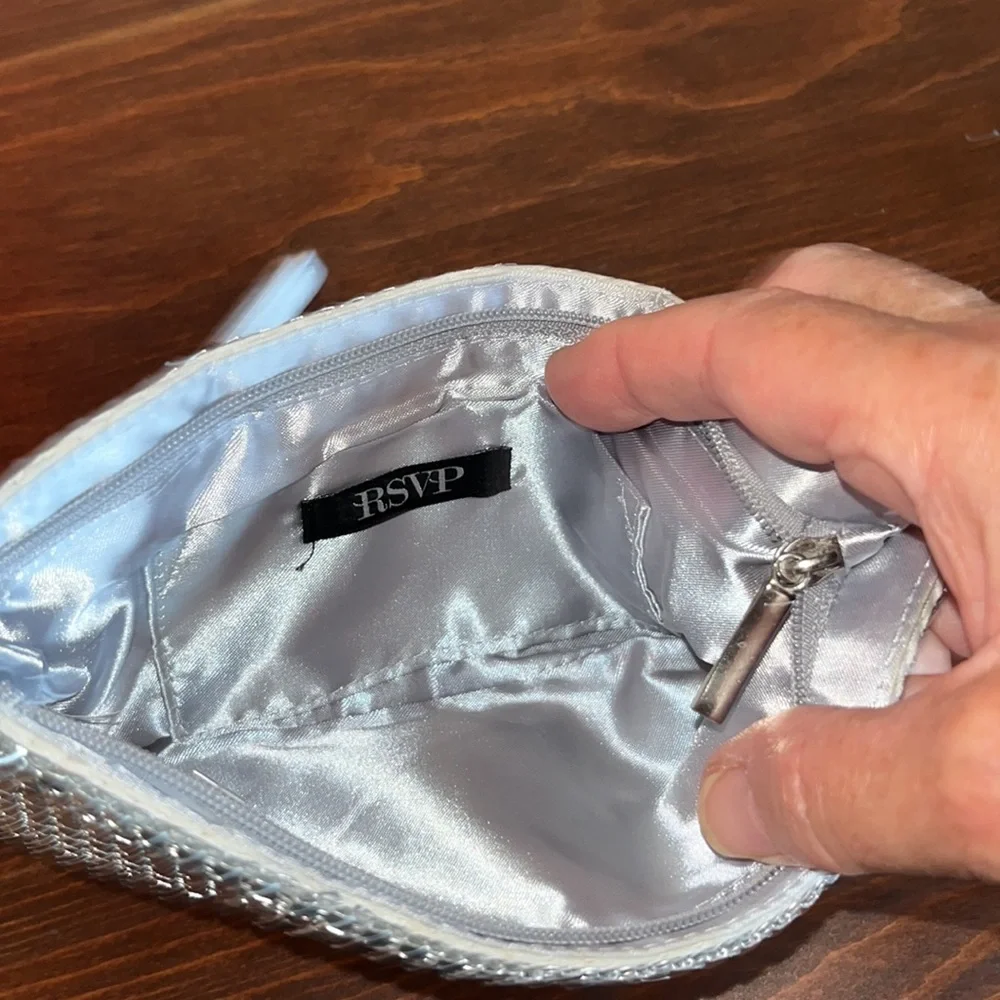 Silver Metallic Wrist bag or Clutch NWOT